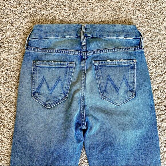 Mother Cotton Blend Looker Step Distressed Casual Prep Minimal Ankle Fray Jeans - Picture 9 of 10
